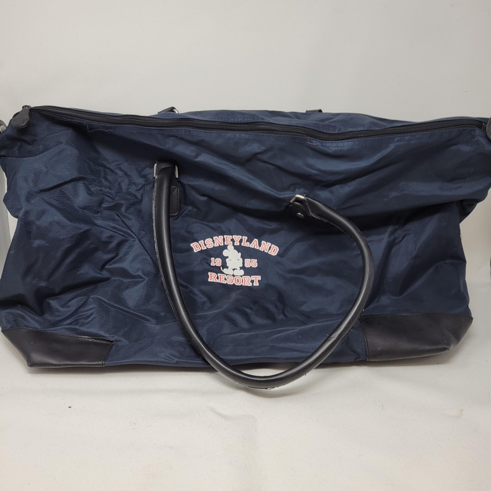 Disneyland Resort Navy Blue Mickey Duffle Bag Nylon Travel Soft Case Large